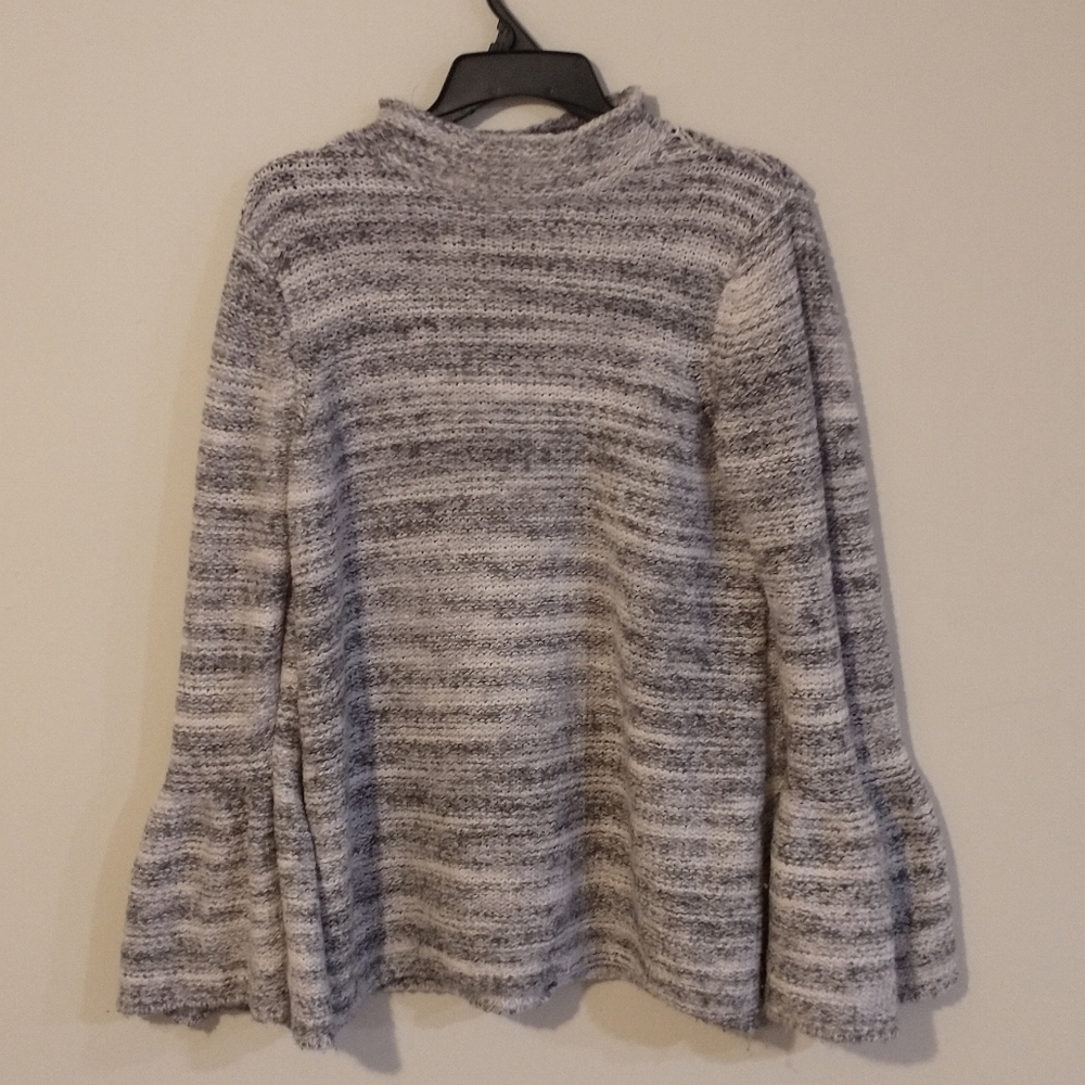 Kensie Women's Bell Sleeve Space Dye Pullover Sweater